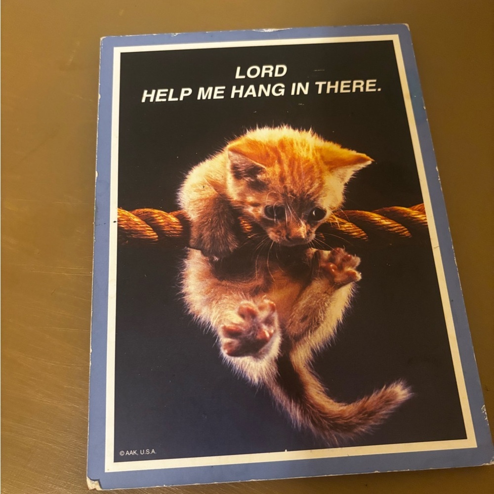Cute Kitten Poster with Inspirational Quote (90s)